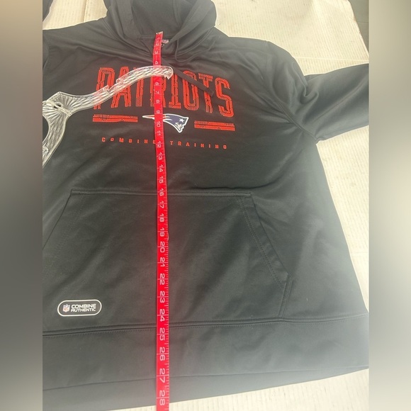 NFL Patriots Team Apparel Mens XL Black Pop Over Hoodie Combined Training LOGO - Picture 7 of 9